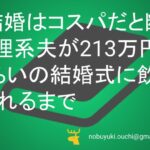 🌿結婚はコスパだと断言した理系夫が213万円の中くらいの結婚式に飲み込まれるまで。指輪を拒否して特注ネコタワーを要求する妻との予算ゼロからの逆転劇