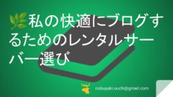 🌿快適にブログを継続するため、私のレンタルサーバー選び